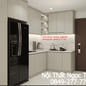 Tủ bếp màu gỗ sáng TB0218